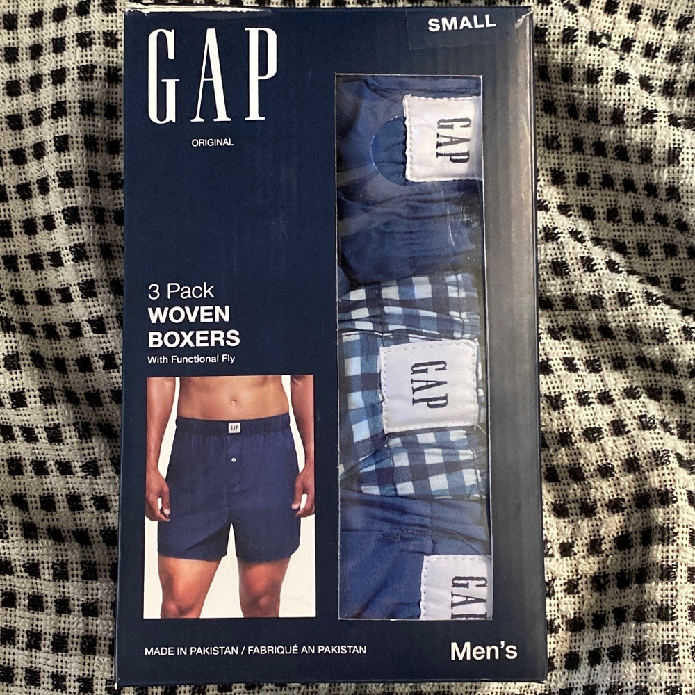 NEW Men’s GAP Boxers Blue Functional Fly Tag Free Waist 30-31